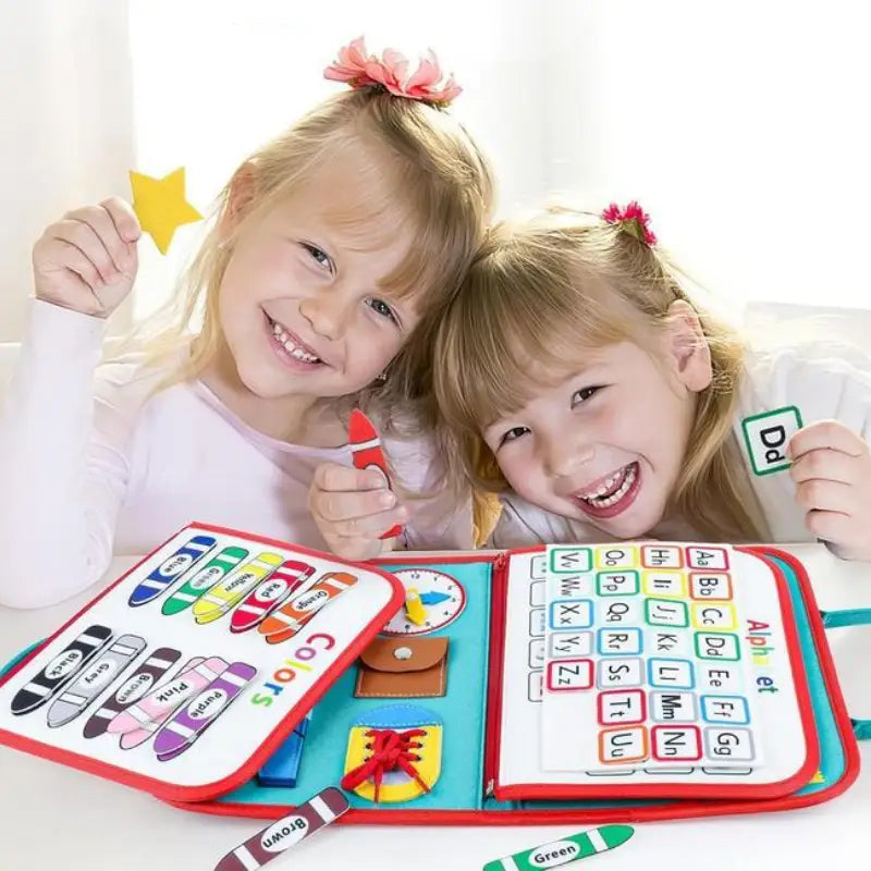 Montessori Busy Board for Toddlers - Educational Sensory Activity Book with Life Skills and ABC Learning | CRIATIVAE