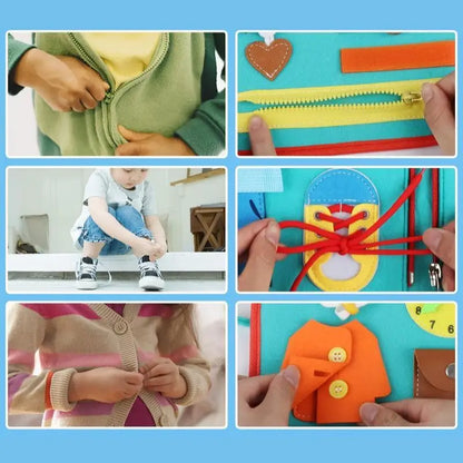 Montessori Busy Board for Toddlers - Educational Sensory Activity Book with Life Skills and ABC Learning | CRIATIVAE