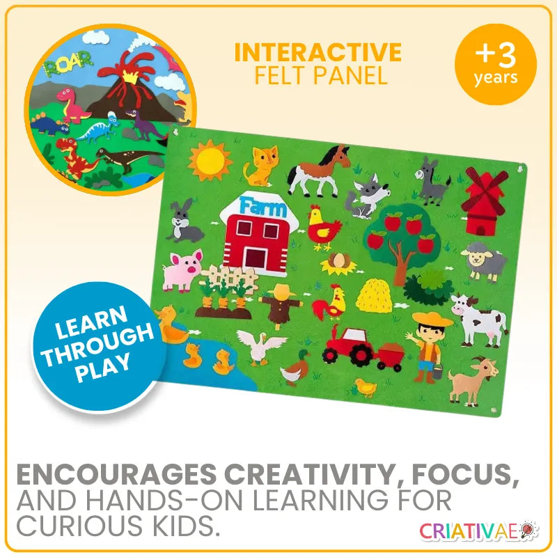 Interactive Felt Educational Wall Panel for Kids 3+ | CRIATIVAE