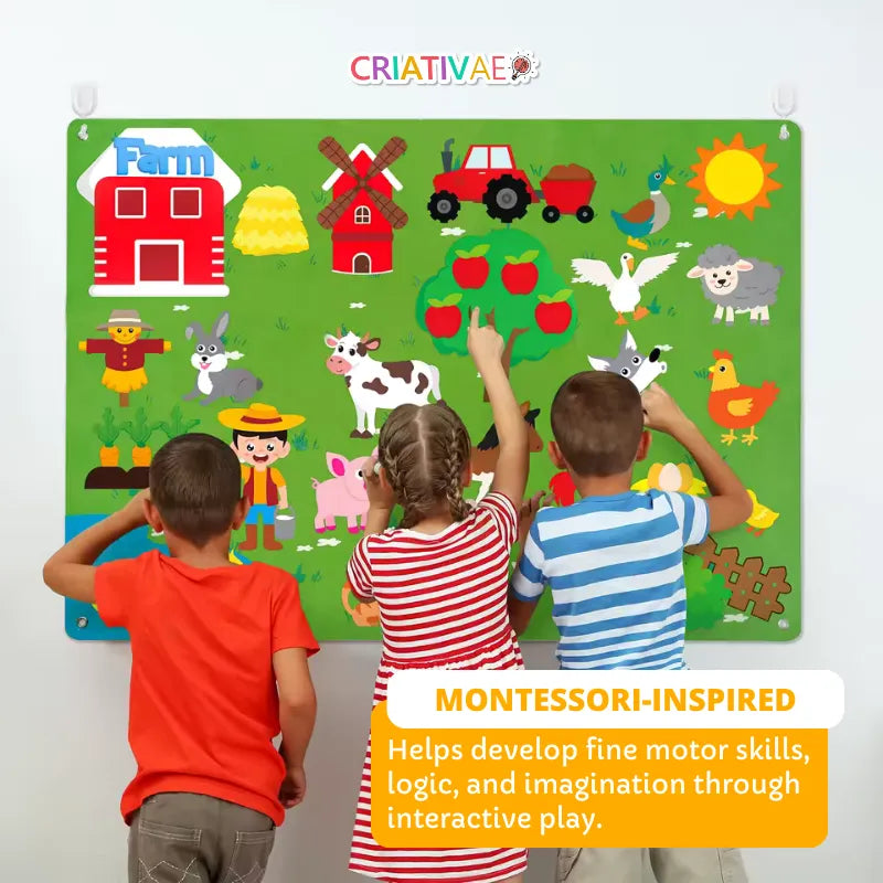 Interactive Felt Educational Wall Panel for Kids 3+ | CRIATIVAE