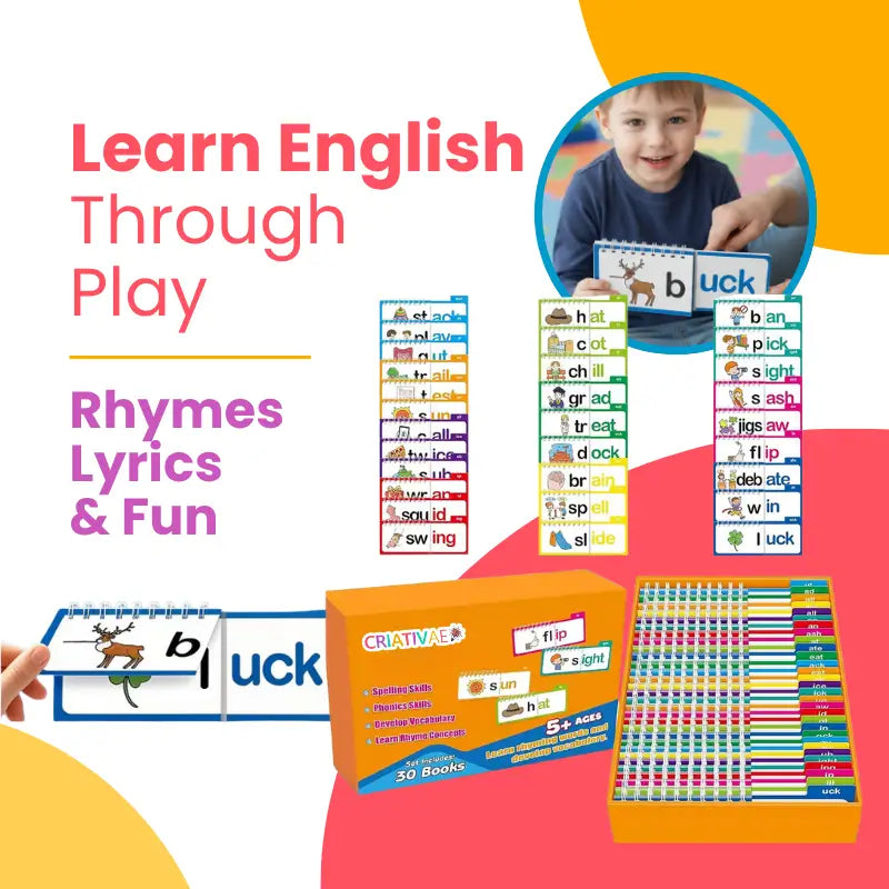 Bilingual Reading and Rhyming Flip Books for Kids – Learn English and Portuguese | CRIATIVAE