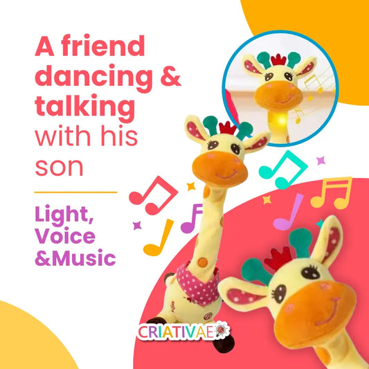 Dancing & Talking Giraffe Toy for Kids | Interactive Singing Plush with Lights & Voice Repetition | CRIATIVAE