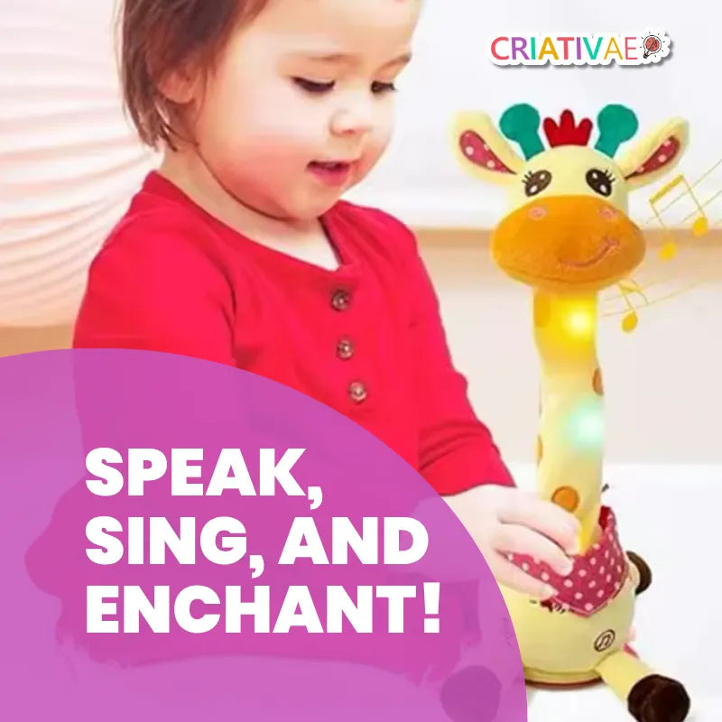 Dancing & Talking Giraffe Toy for Kids | Interactive Singing Plush with Lights & Voice Repetition | CRIATIVAE