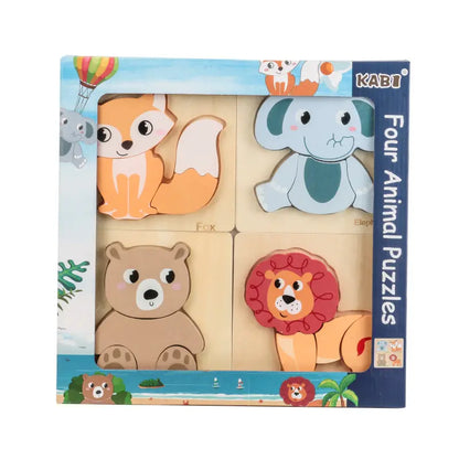Set of 4 Wooden Animal Puzzles