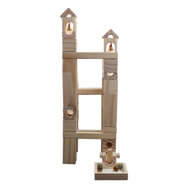 80-Piece Wooden Marble Run Set