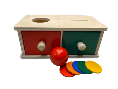 2-in-1 Montessori Object Permanence Box with Ball and Coins