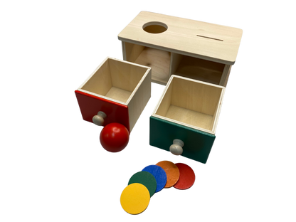 2-in-1 Montessori Object Permanence Box with Ball and Coins