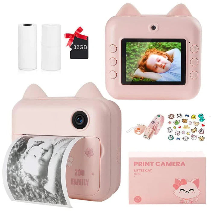 Instant Print Camera for Kids | 1080P HD Video, 2.4" Screen & Zero-Ink Thermal Printing (32GB Card Included) | CRIATIVAE