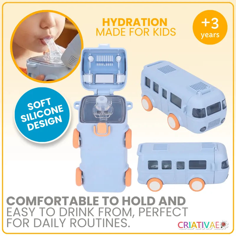 Kids Water Bottle with Adjustable Strap and Silicone Spout | CRIATIVAE