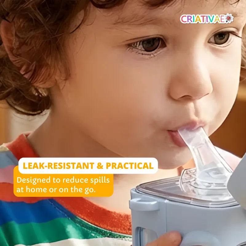 Kids Water Bottle with Adjustable Strap and Silicone Spout | CRIATIVAE