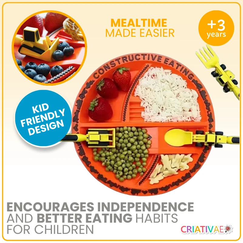 Interactive Kids Meal Set with Plate and Utensils | CRIATIVAE