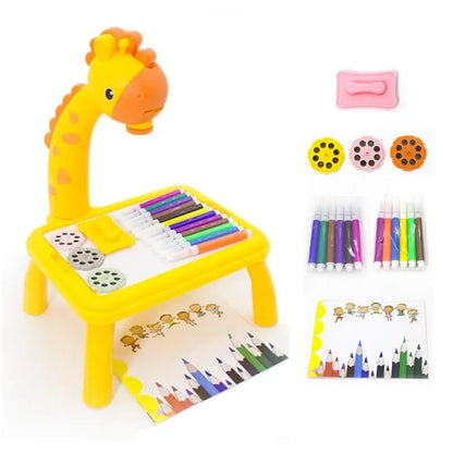 Giraffe Drawing Projector Table for Kids – 24 Slides, 12 Markers, Ages 3+