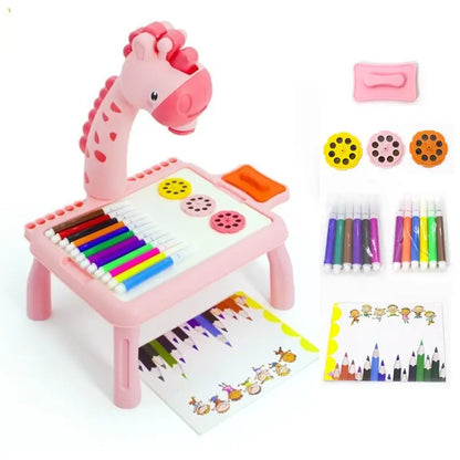 Giraffe Drawing Projector Table for Kids – 24 Slides, 12 Markers, Ages 3+
