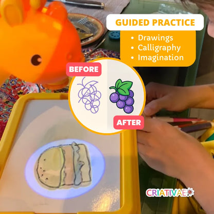 Giraffe Drawing Projector Table for Kids – 24 Slides, 12 Markers, Ages 3+