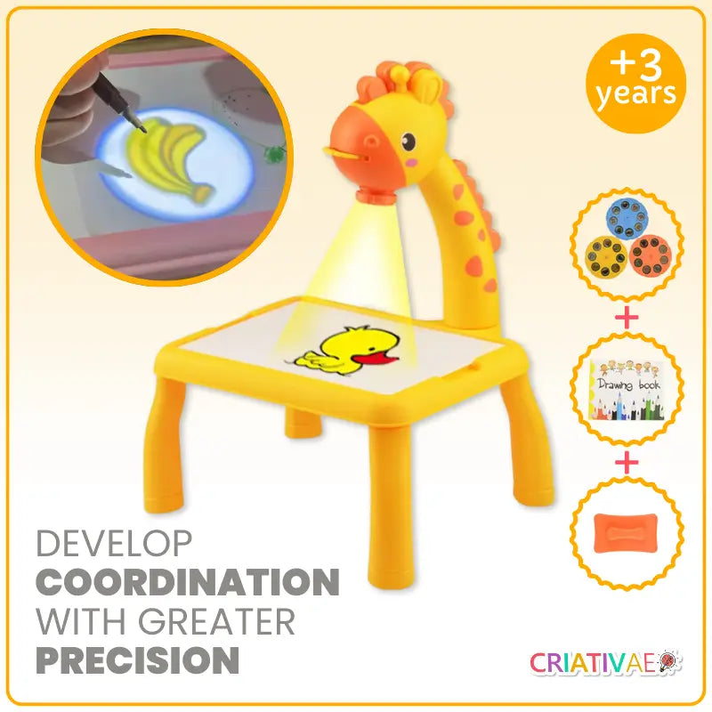 Giraffe Drawing Projector Table for Kids – 24 Slides, 12 Markers, Ages 3+