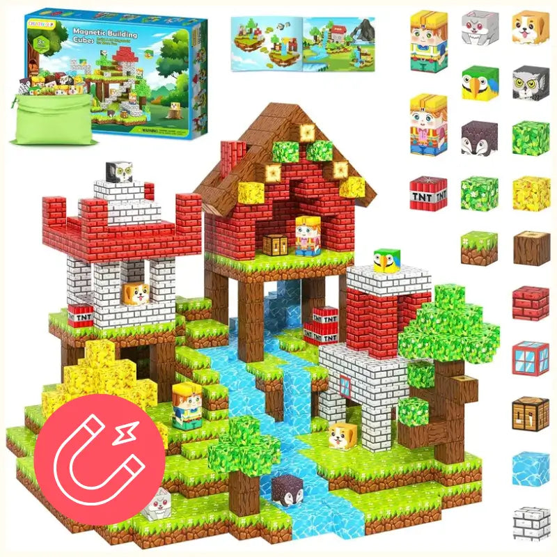 Magnet Blocks 150 Criativae - Glow in the Dark Magnetic Building Cubes
