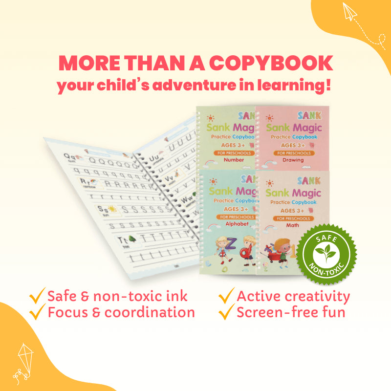 Magic Reusable Handwriting Practice Books Criativae – Set of 4