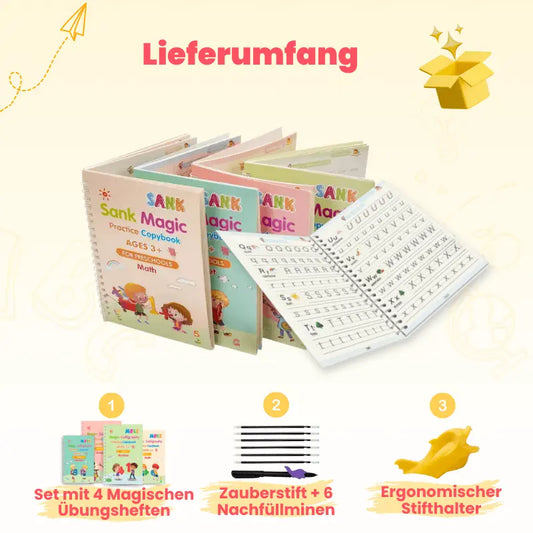 Magische Wiederverwendbare Schreiblernhefte – Set von 4 | Criativae