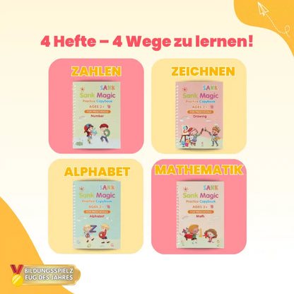 Magische Wiederverwendbare Schreiblernhefte – Set von 4 | Criativae