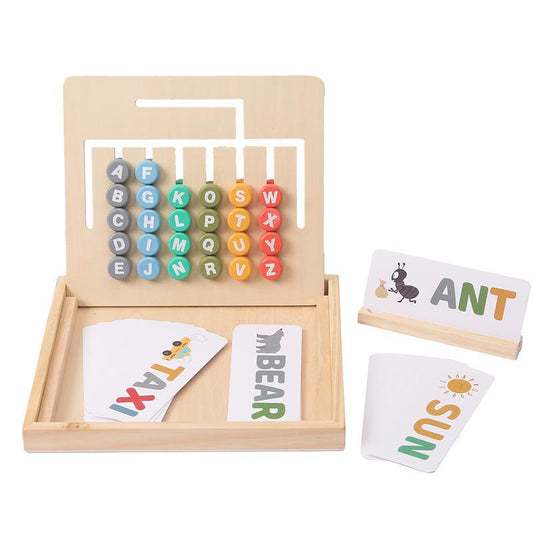 Puzzlebrett aus Holz zum Lernen von Alphabet und Wörtern