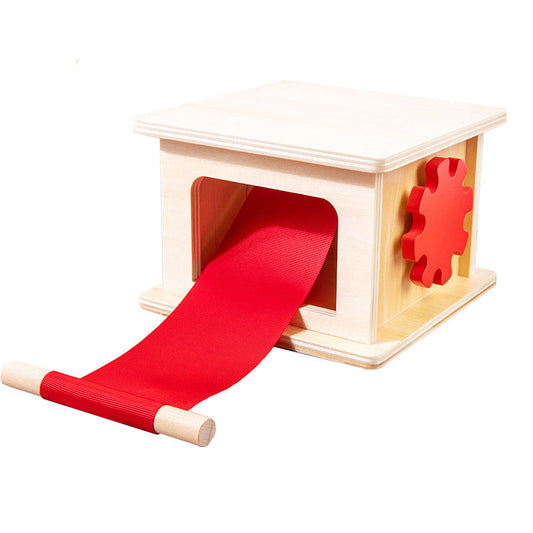 Montessori-Aktivitätsbox aus Holz zum Ziehen und Aufziehen