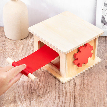 Montessori Wooden Pull and Wind Activity Box