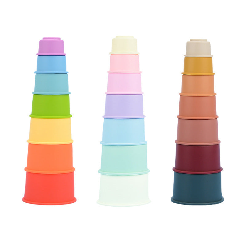 7-teiliges Regenbogen-Stapel- und Nestbecher-Set