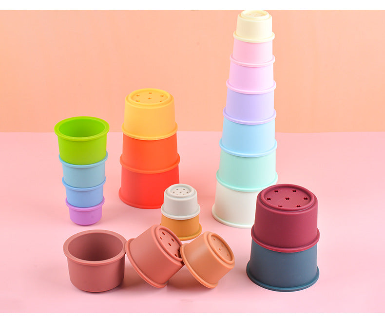7-teiliges Regenbogen-Stapel- und Nestbecher-Set