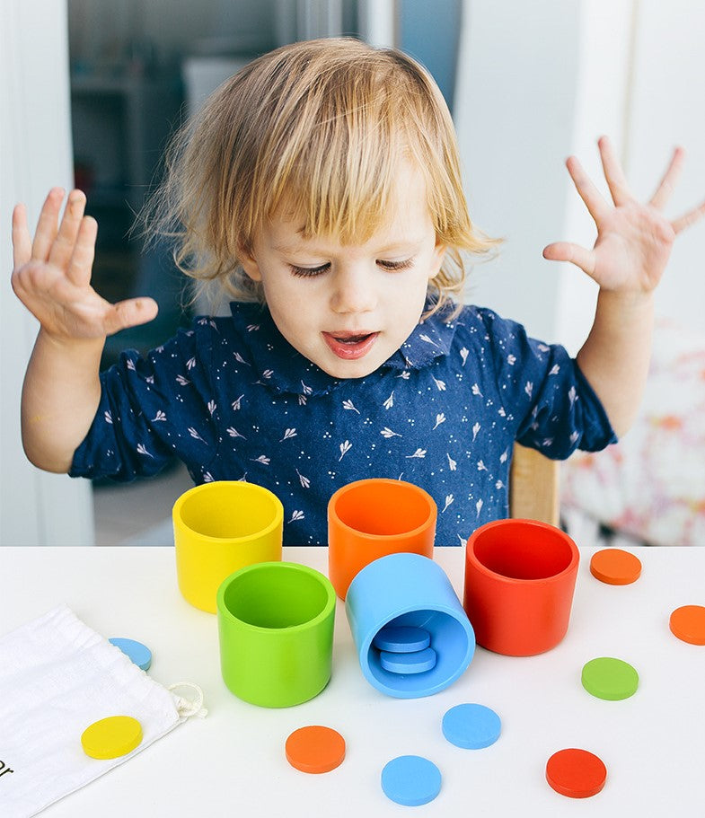Color Sorting Cups and Discs Set