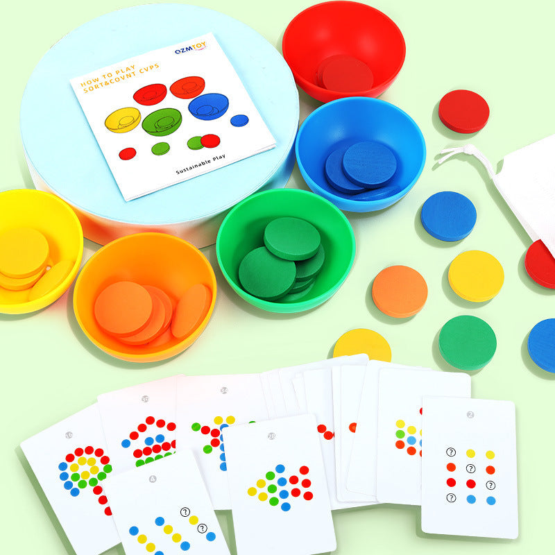 Color Sorting Cups and Discs Set