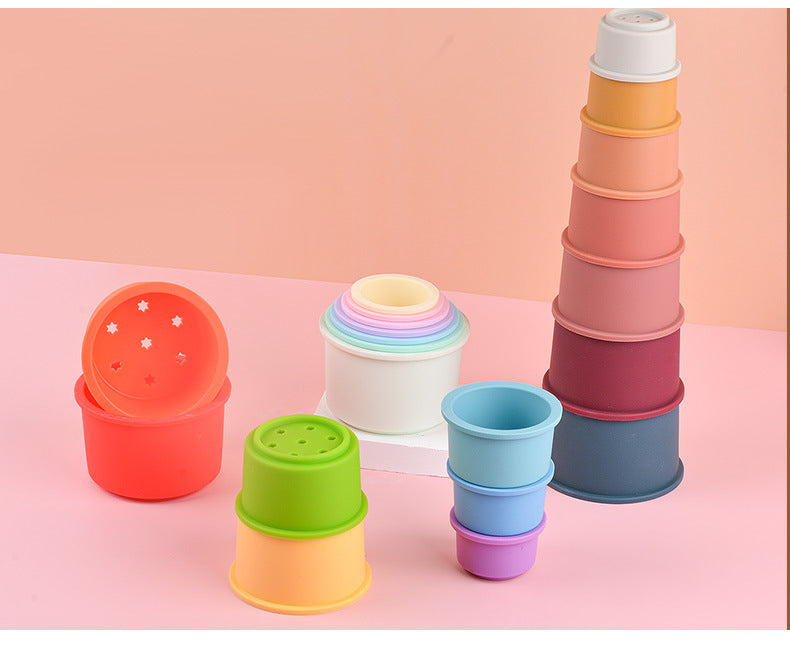 7-teiliges Regenbogen-Stapel- und Nestbecher-Set