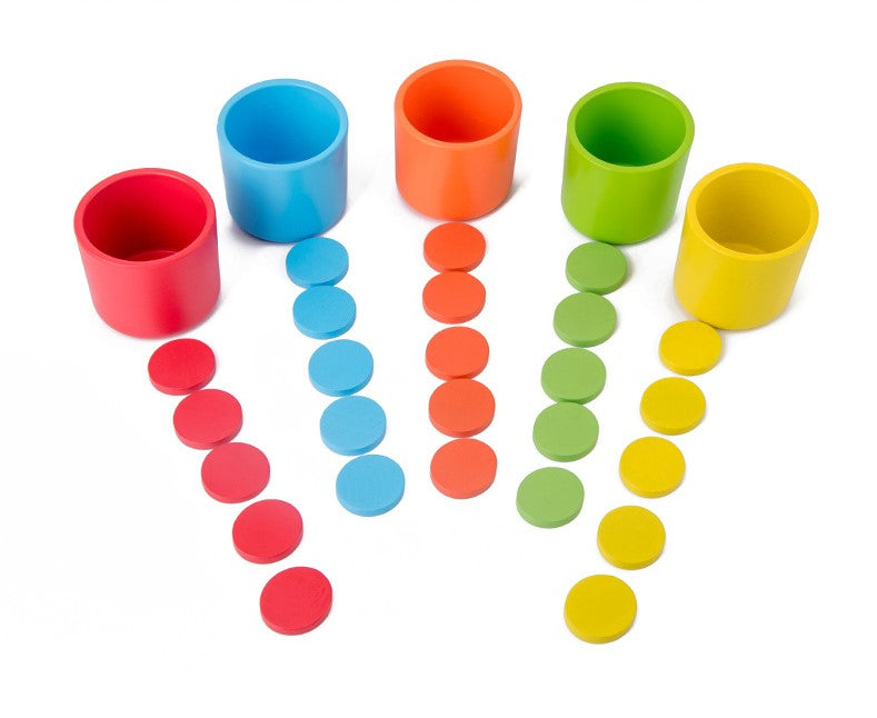Color Sorting Cups and Discs Set
