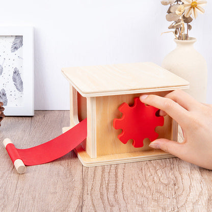 Montessori Wooden Pull and Wind Activity Box