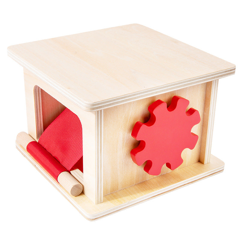 Montessori Wooden Pull and Wind Activity Box