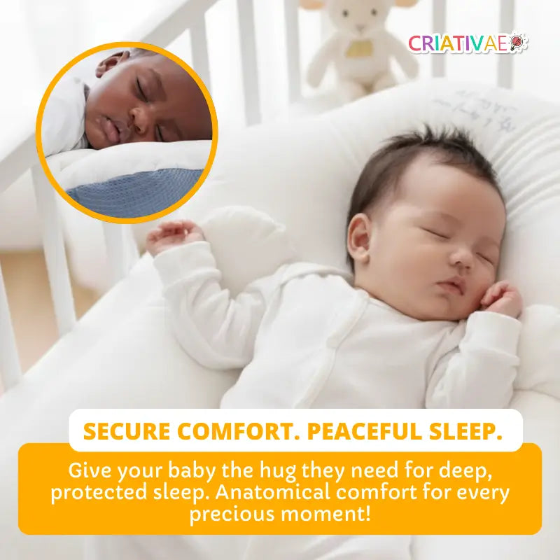 Baby Head Shaping Pillow for Flat Head Prevention | Breathable, Washable Memory Foam for Newborns | CRIATIVAE