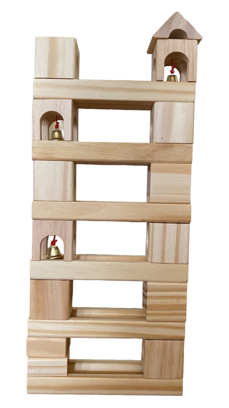80-teiliges Kugelbahn-Set aus Holz