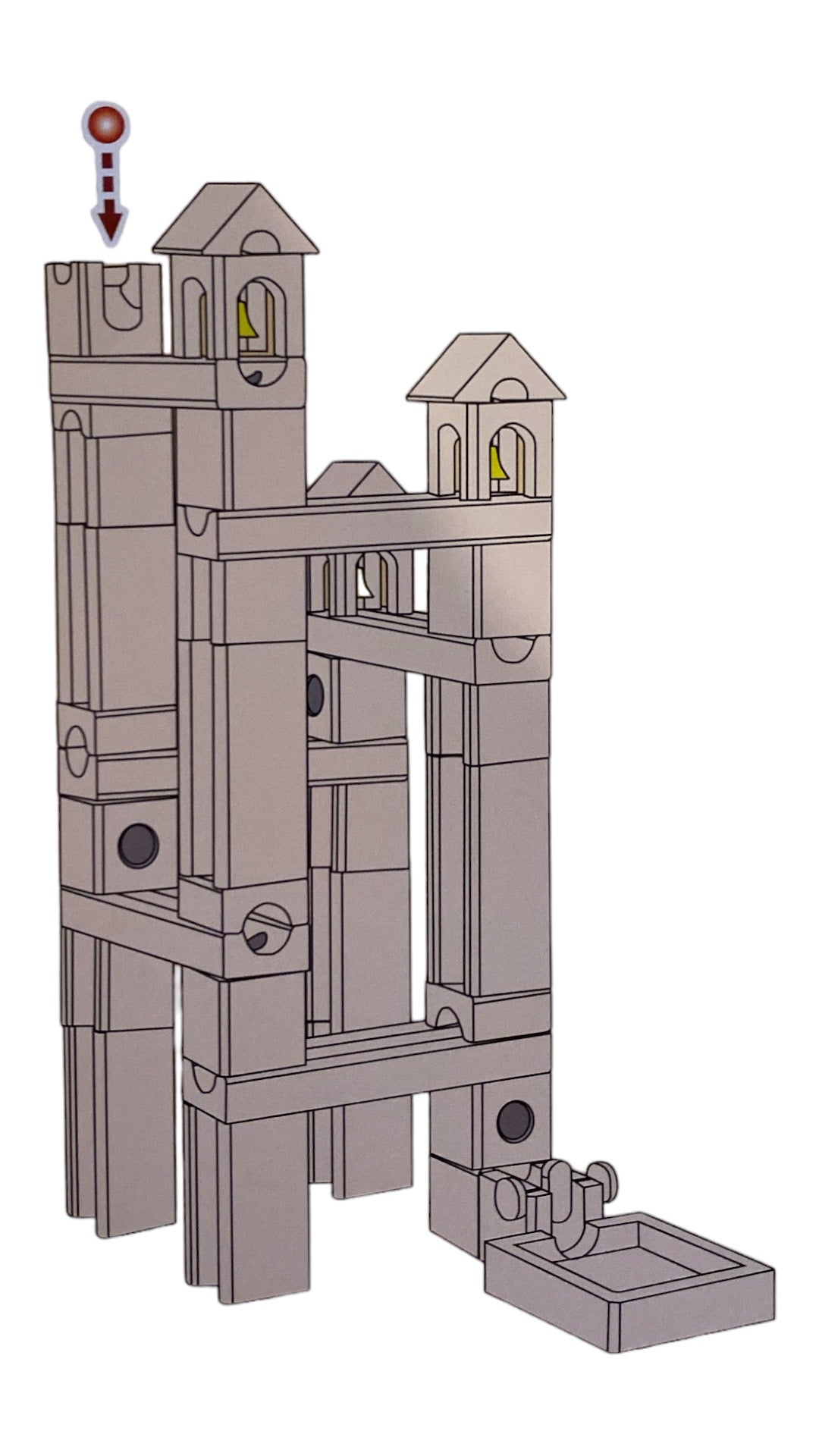 80-Piece Wooden Marble Run Set