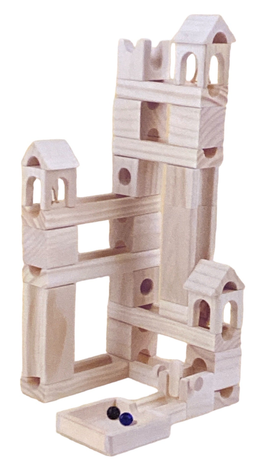 80-Piece Wooden Marble Run Set