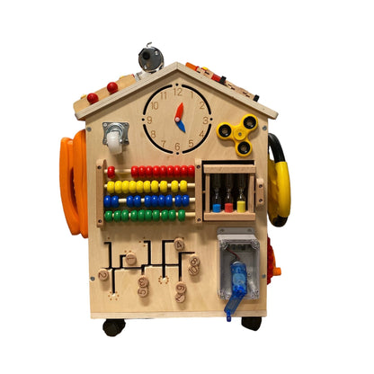 Montessori 37-in-1 Wooden Busy Board House - Sensory Play Activity Center