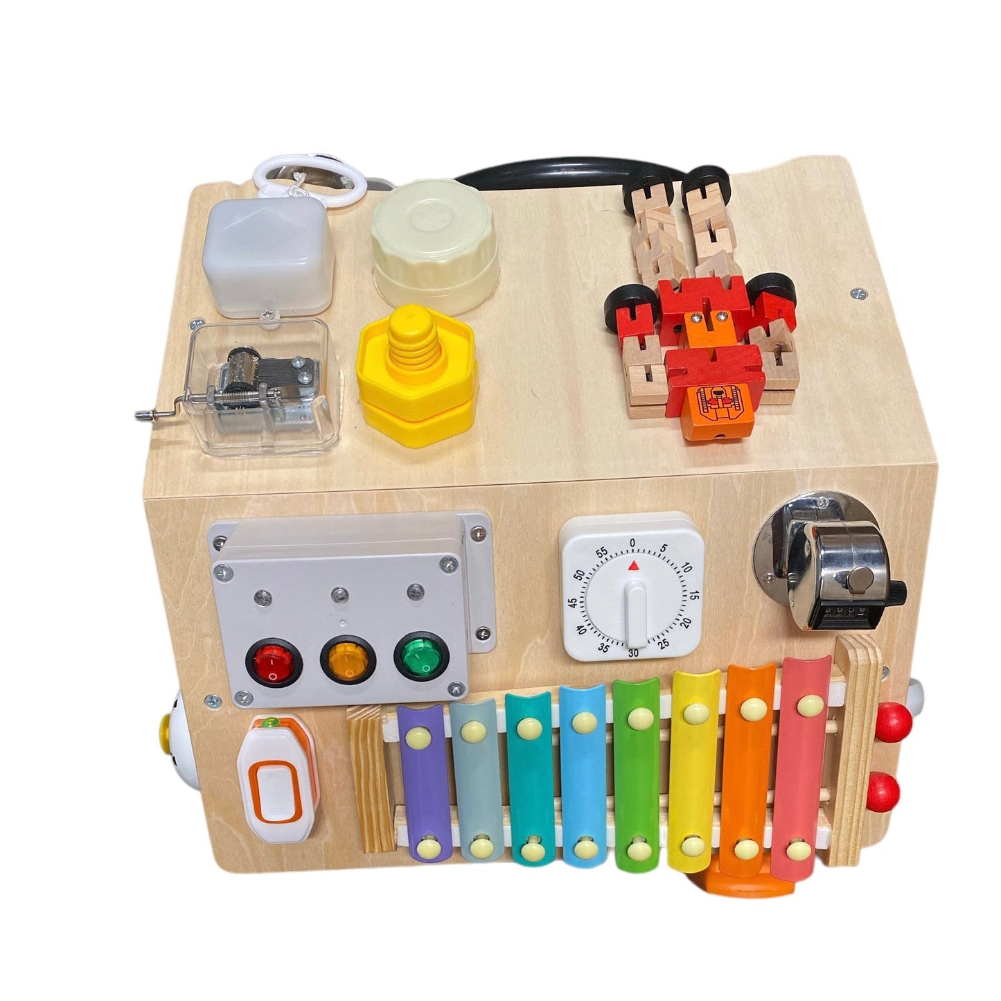 Montessori 37-in-1 Wooden Busy Board House - Sensory Play Activity Center