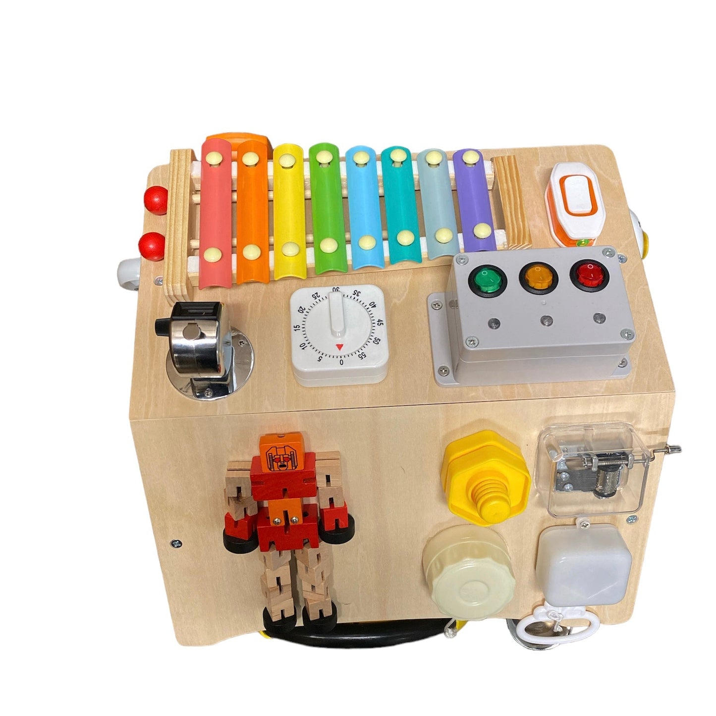 Montessori 37-in-1 Wooden Busy Board House - Sensory Play Activity Center