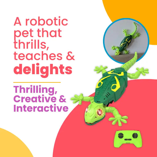 Premium Wall-Climbing Robotic Gecko – Realistic Remote Control STEM Toy for Kids | CRIATIVAE