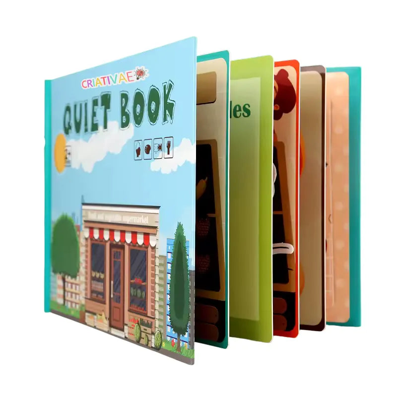 Quiet Book & Sensory Activity Board | Montessori Busy Book for Early Learners (+2 Years) | Reusable Toy to Develop Fine Motor Skills, Focus & Cognitive Abilities | CRIATIVAE