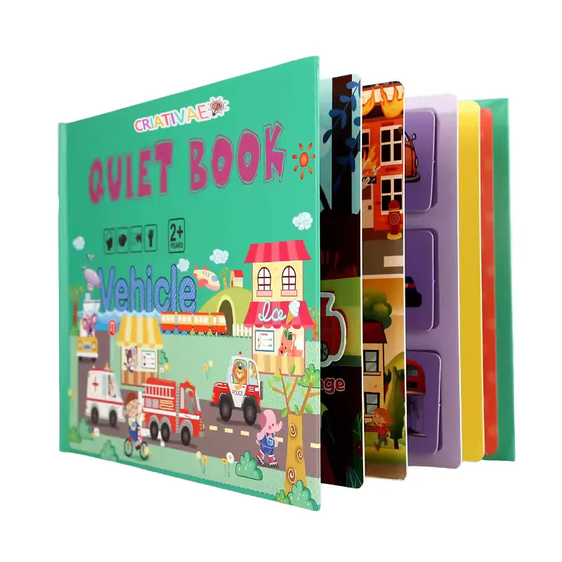 Quiet Book & Sensory Activity Board | Montessori Busy Book for Early Learners (+2 Years) | Reusable Toy to Develop Fine Motor Skills, Focus & Cognitive Abilities | CRIATIVAE