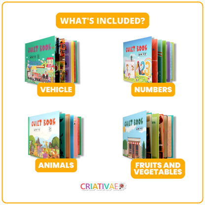 Quiet Book & Sensory Activity Board | Montessori Busy Book for Early Learners (+2 Years) | Reusable Toy to Develop Fine Motor Skills, Focus & Cognitive Abilities | CRIATIVAE