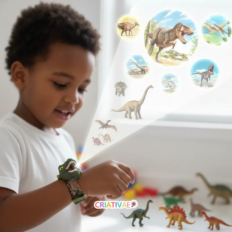 Criativae Dinosaur Projector Watch for Kids – 3-in-1 Digital Watch, Flashlight & Educational Toy