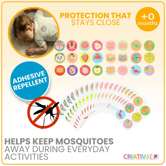 Mosquito Repellent 240 Stickers for Babies and Family – Chemical-Free Protection | CRIATIVAE