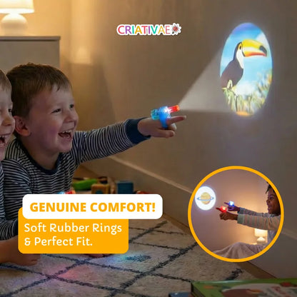 Mini LED Finger Projector Set - Compact Portable Light-Up Rings with Assorted Surprise Images for Kids | CRIATIVAE