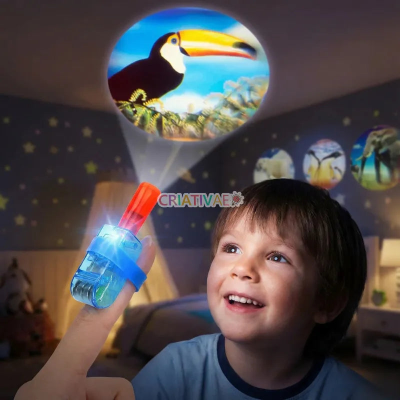 Mini LED Finger Projector Set - Compact Portable Light-Up Rings with Assorted Surprise Images for Kids | CRIATIVAE