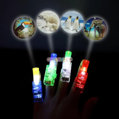 Mini LED Finger Projector Set - Compact Portable Light-Up Rings with Assorted Surprise Images for Kids | CRIATIVAE
